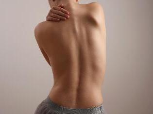 A bare human back.